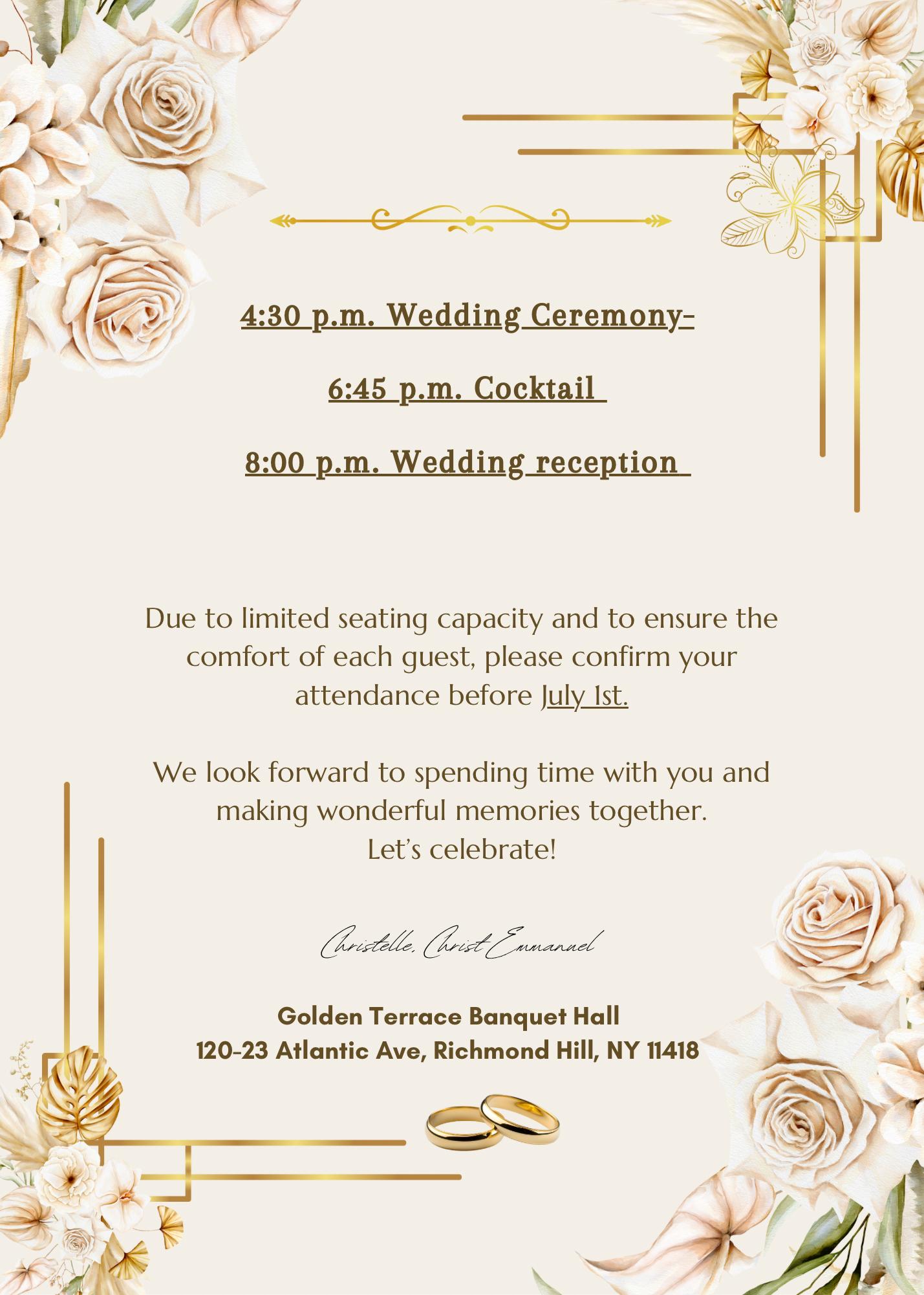 The Wedding Website of Christ Emmanuel Etoumou and Christelle Mbala