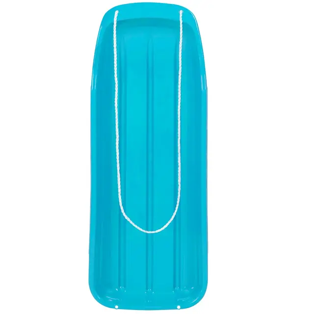 Best Choice Products 48in Kids Outdoor Plastic Sport Toboggan Winter Snow Sled Board Toy w/ Pull Rope - Ice Blue