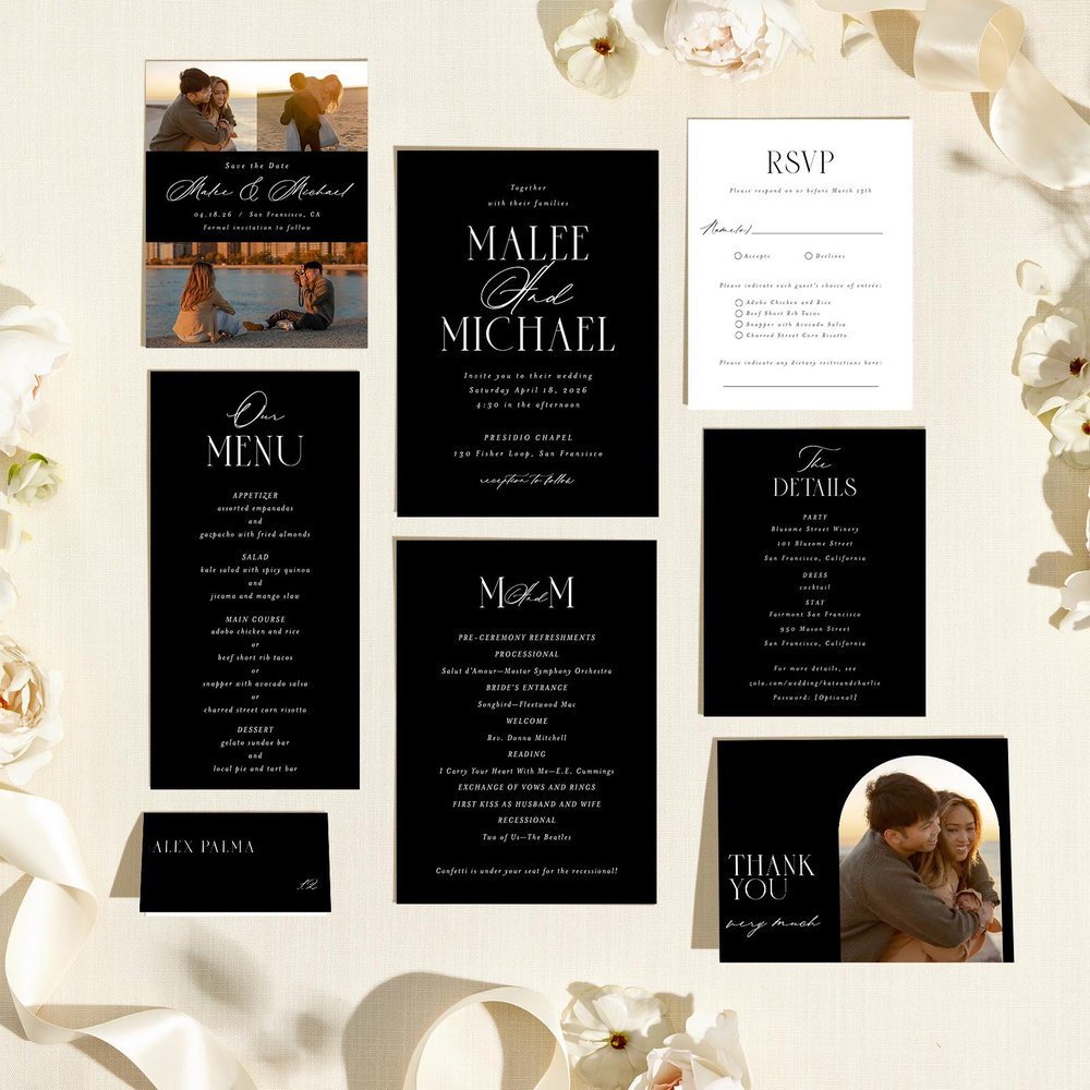 Portsmouth Multiphoto | Black | Zola Save The Dates