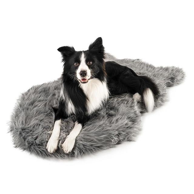 PupRug, Faux Fur Orthopedic Memory Foam Dog Bed for Joint Pain Relief, Waterproof and Machine Washable, Ultra-Soft Faux Fur Cover