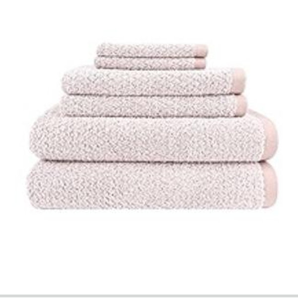 Everplush blush Bath Towel 6 PC Set Rose -2 Bath Towel, 2 Hand Towel, 2 Wash Cloth