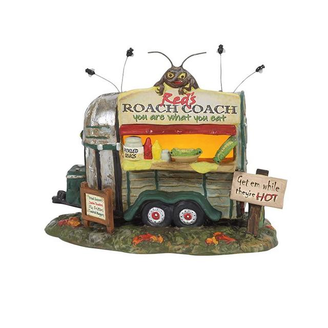 Department 56 Snow Village Halloween Haunted Wheels Food Truck Red's Roach Coach Lit Building, 5.5 Inch, Multicolor
