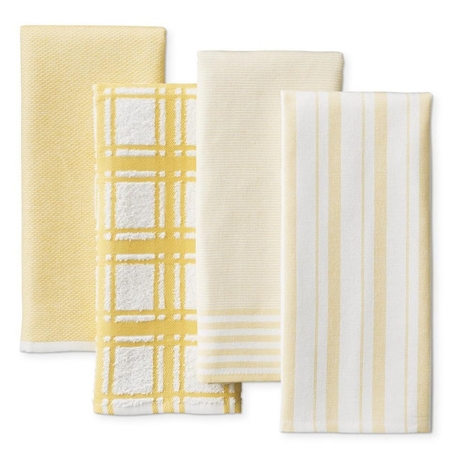 Williams Sonoma Multi-Pack Absorbent Towels, Set of 4, Lemon Yellow