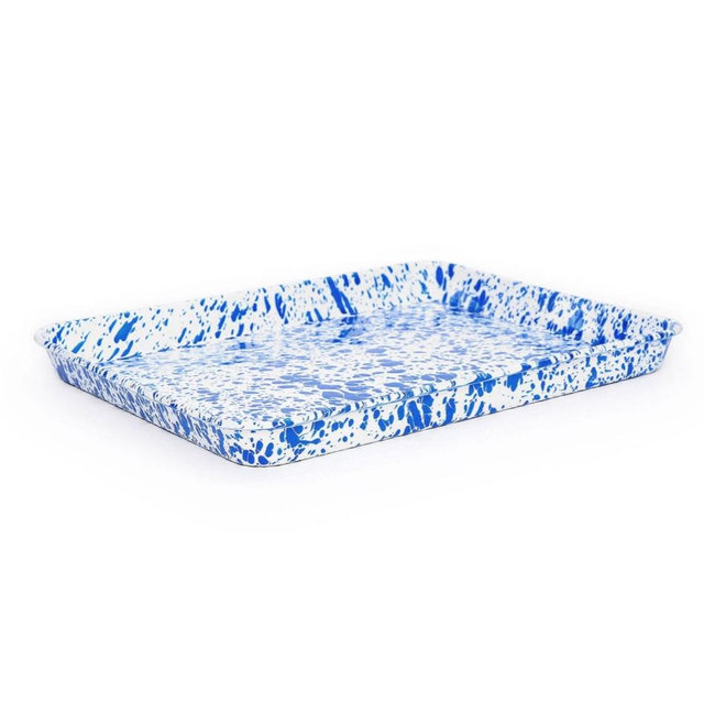 Crow Canyon Marble Splatter Enamel 11 Inch Rectangle Sheet