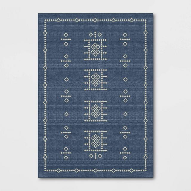 7'x10' Potomac Three Square Center Motif Rug Indigo - Threshold™