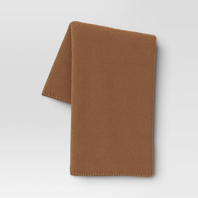 Oversized Recycled Knit Throw Blanket Brown - Threshold™