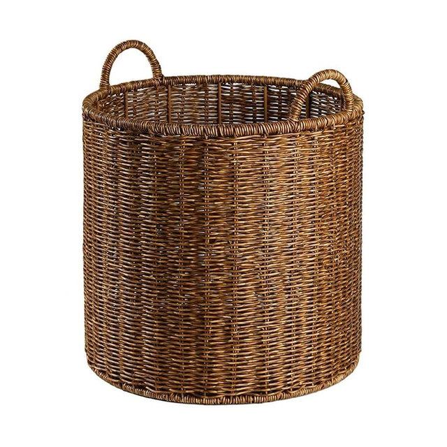 JiaggO Dirty Clothes Basket Imitation Rattan Dirty Clothes Basket Hotel Bathroom Dirty Clothes durable, 36.5*41cm, Brown