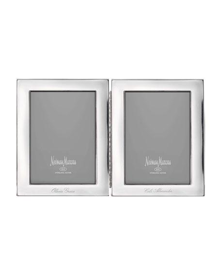 Cunill America Tiffany Plain Hinged Double Personalized Frame, 4" x 6"