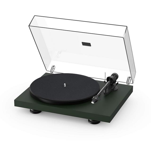 Pro-Ject Debut Carbon EVO, Audiophile Turntable with Carbon Fiber tonearm, Electronic Speed Selection and pre-Mounted Sumiko Rainier Phono Cartridge (Satin Fir Green)