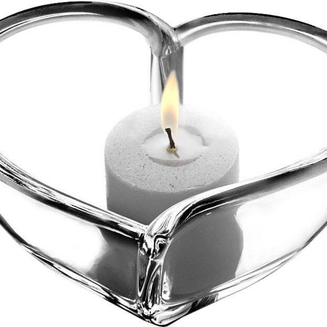 Hearts Bowl Small Crystal Votive Holder