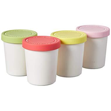 Tovolo Tight-Fitting, Easy Stacking, Mini Sweet Treat Ice Cream Tubs, 6 Ounce - Set of 4