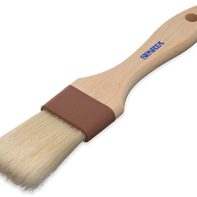 Carlisle Sparta Wide Flat Basting Brush with Boars Bristles, Hardwood Handle, 1.5" (4037300-E)