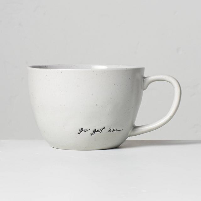 'Go Get Em' Speckled Stoneware Mug Matte Sour Cream - Hearth & Hand™ with Magnolia