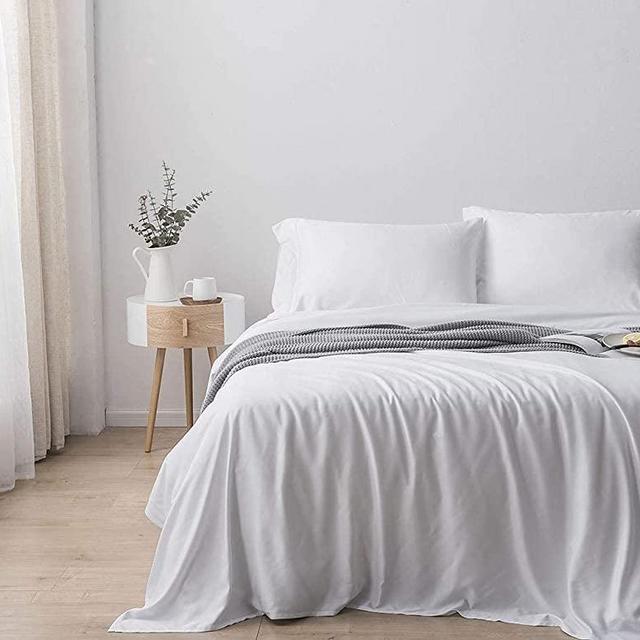 Paradise Bamboo Sheets by Oasis - 4 Piece Sheet Set - Softest Bed Sheets (Queen, Cirrus)