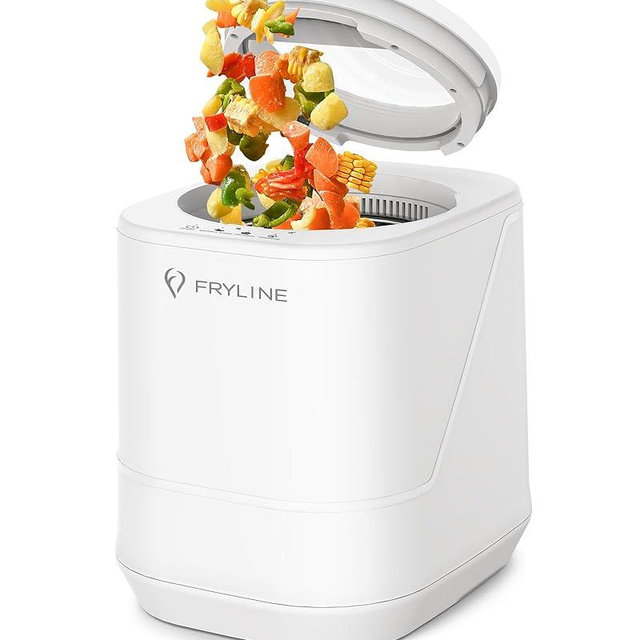 FRYLINE Electric Composter for Kitchen, 4L Countertop Compost Bin, Smart Composter Home Indoor Fertilizer Machine Odorless, Turn Waste to Pre-Compost for Plants