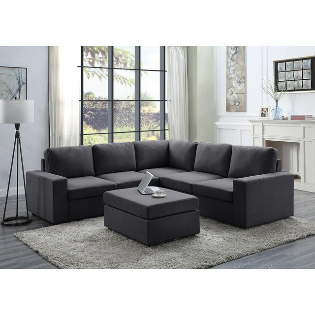 Boxrah 94" Wide Symmetrical Corner Sectional with Ottoman