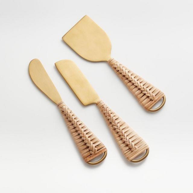 Artizan Rattan Cheese Knives, Set of 3