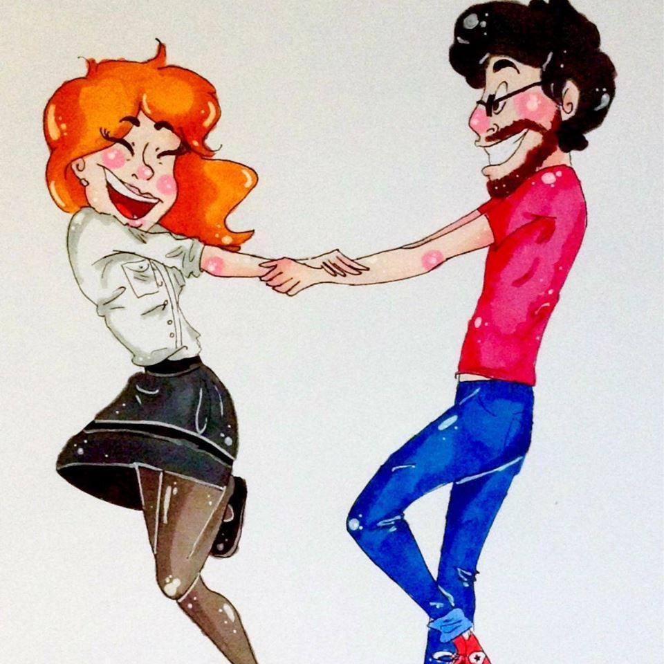 Daniel and Alissa's friend, Yasmine,  did this awesome, cute commission for the couple!