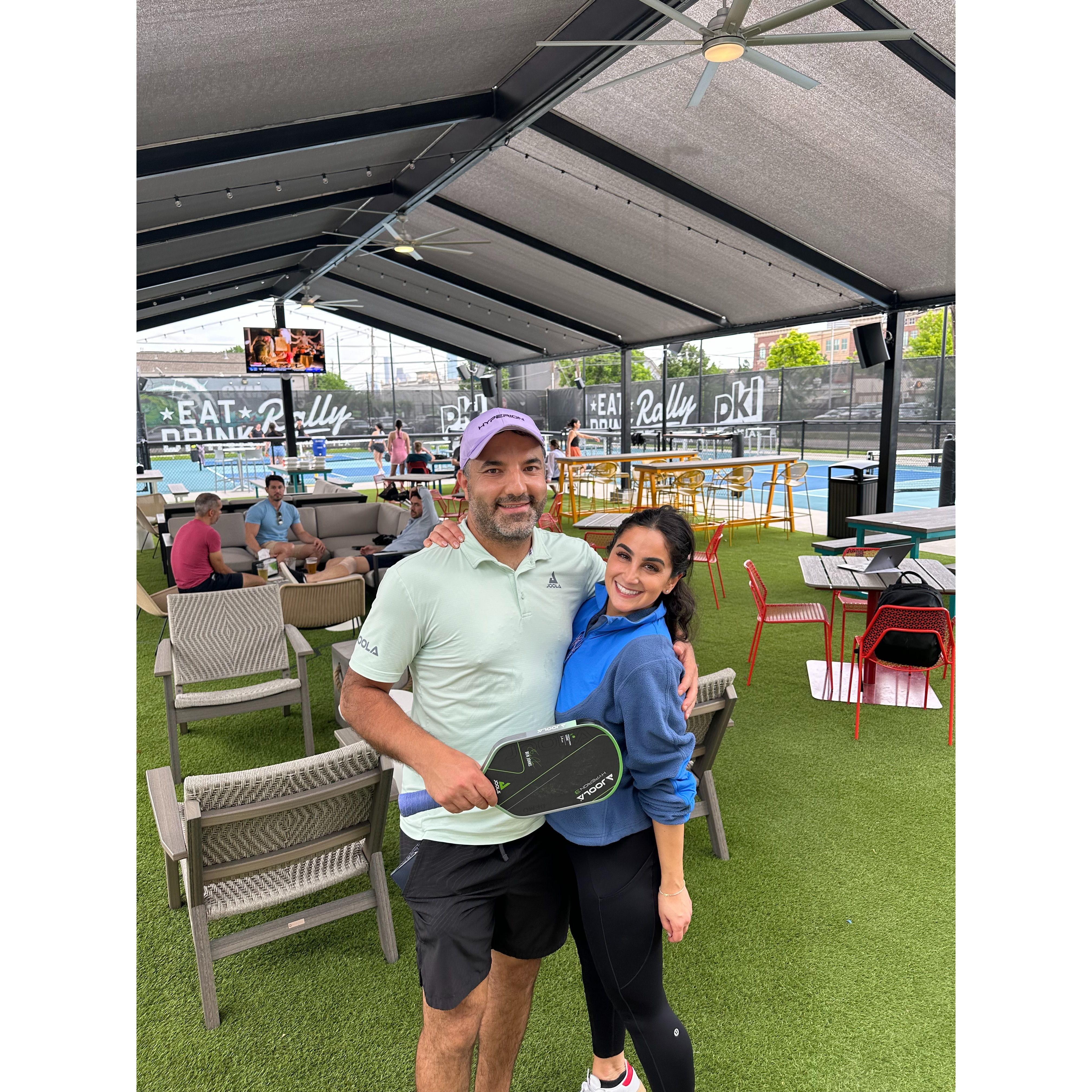 If you know Bassem, you know he loves Pickleball. Naturally, their first date was on the court. He was "impressive"..though Mecca knows nothing about Pickleball, so he could’ve been awful, and she’d never know!