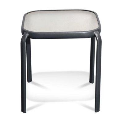Never Rust Aluminum Outdoor End Table in White