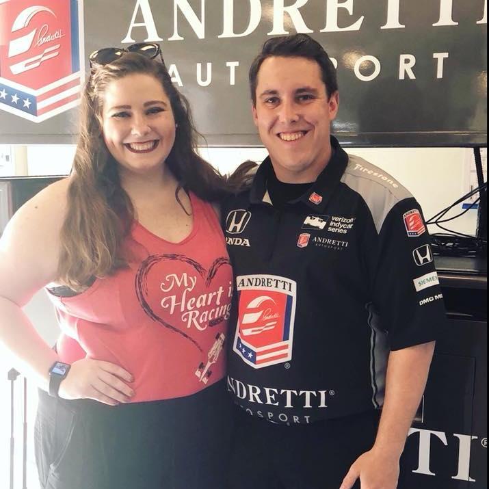 Sarah supporting Alex at the race track!