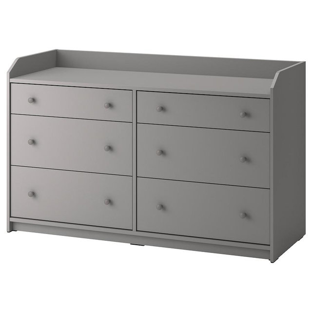 6-drawer dresser, gray