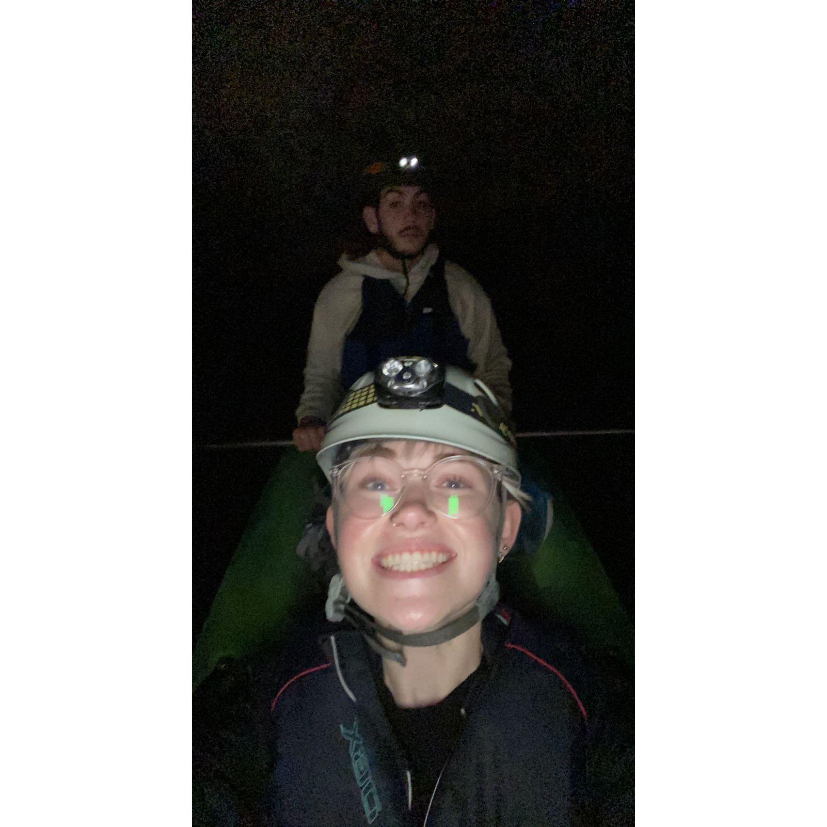 Kayaking in a cave at red river gorge