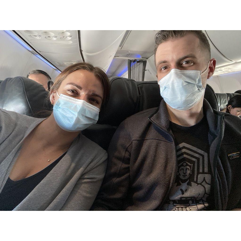 March 2022: Headed to Seattle in first class (Thank you Alex!)