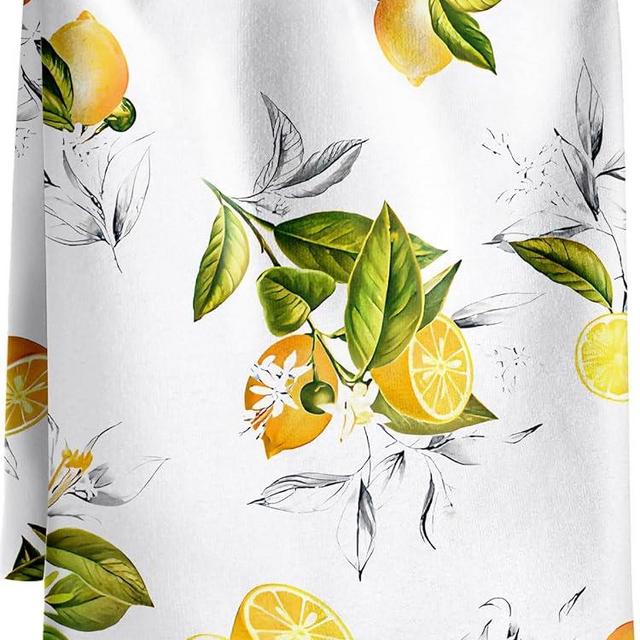 Kokaaee Kitchen Towels Dish Cloths Tea Hand Drying Cleaning Cup Towel Lemon Farmhouse Absorbent Soft Quick Dry Decorative Cute Pattern Design Modern Decor Dishcloth Hostess Housewarming Gifts Ideas