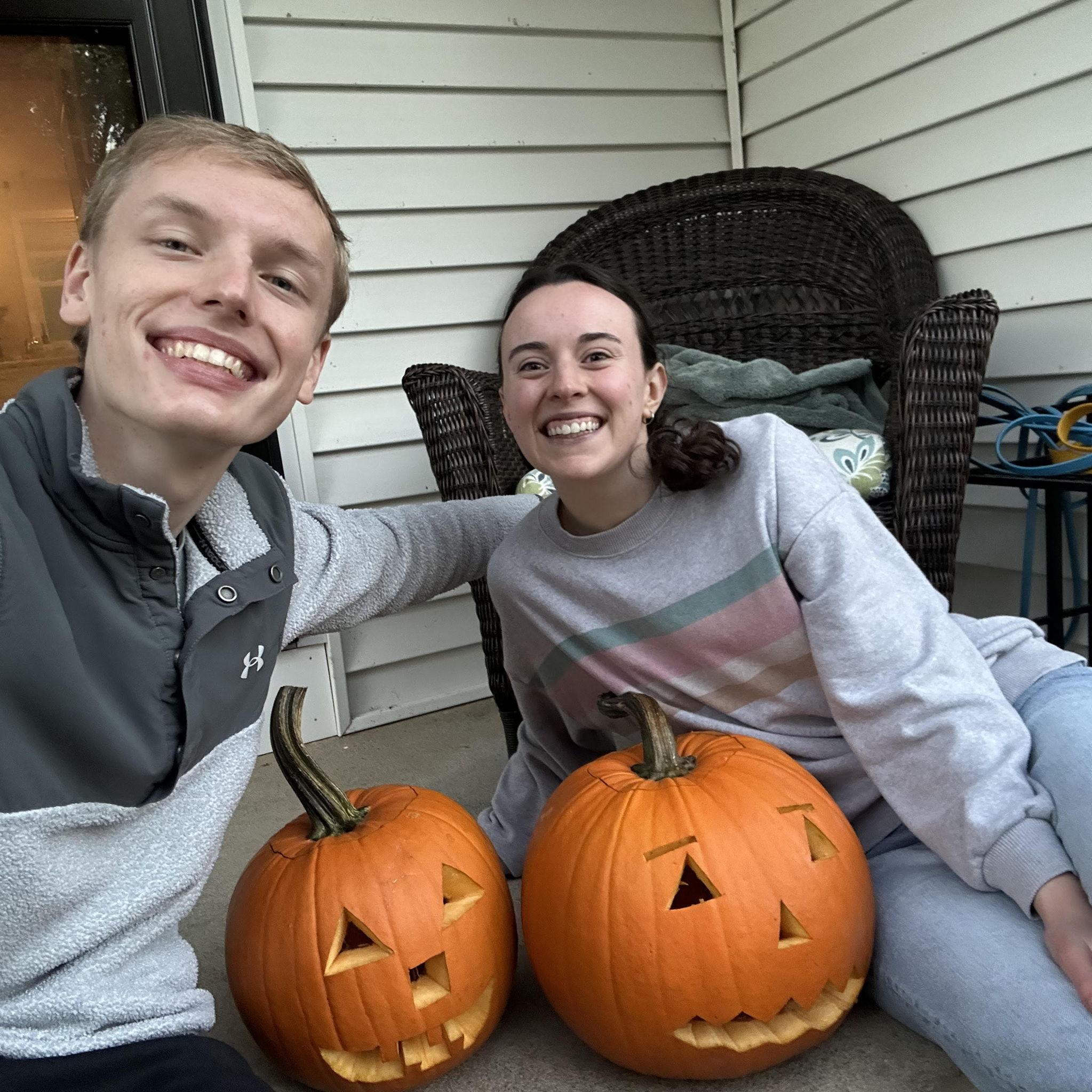 Ben and Megan carved pumpkins.