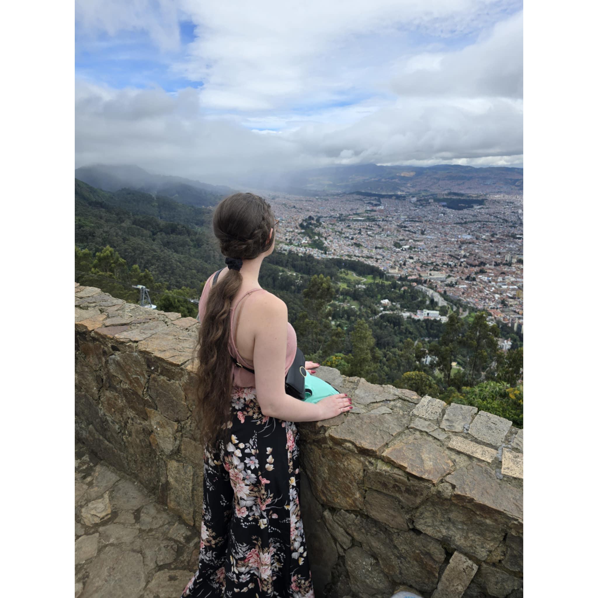 Overlooking Bogota, Colombia atop Monserrate