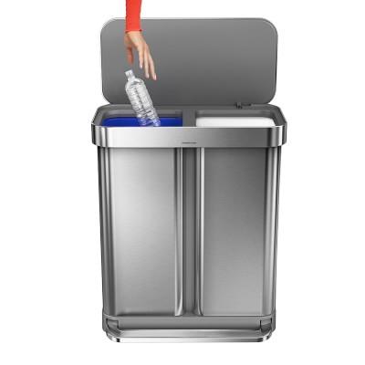 simplehuman Dual Compartment Step Can with Liner Pocket, 58L