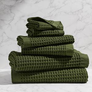 Forest Green Supima® Waffle 6pc Bath Towel Bundle | Onsen®