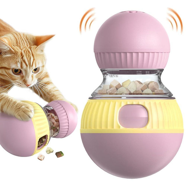 TLKNG Cat Treat Toy Interactive Kitten Puzzle Feeder Food Dispenser Ball Kitty Enrichment Toys for Indoor Cats Stimulating Tous
