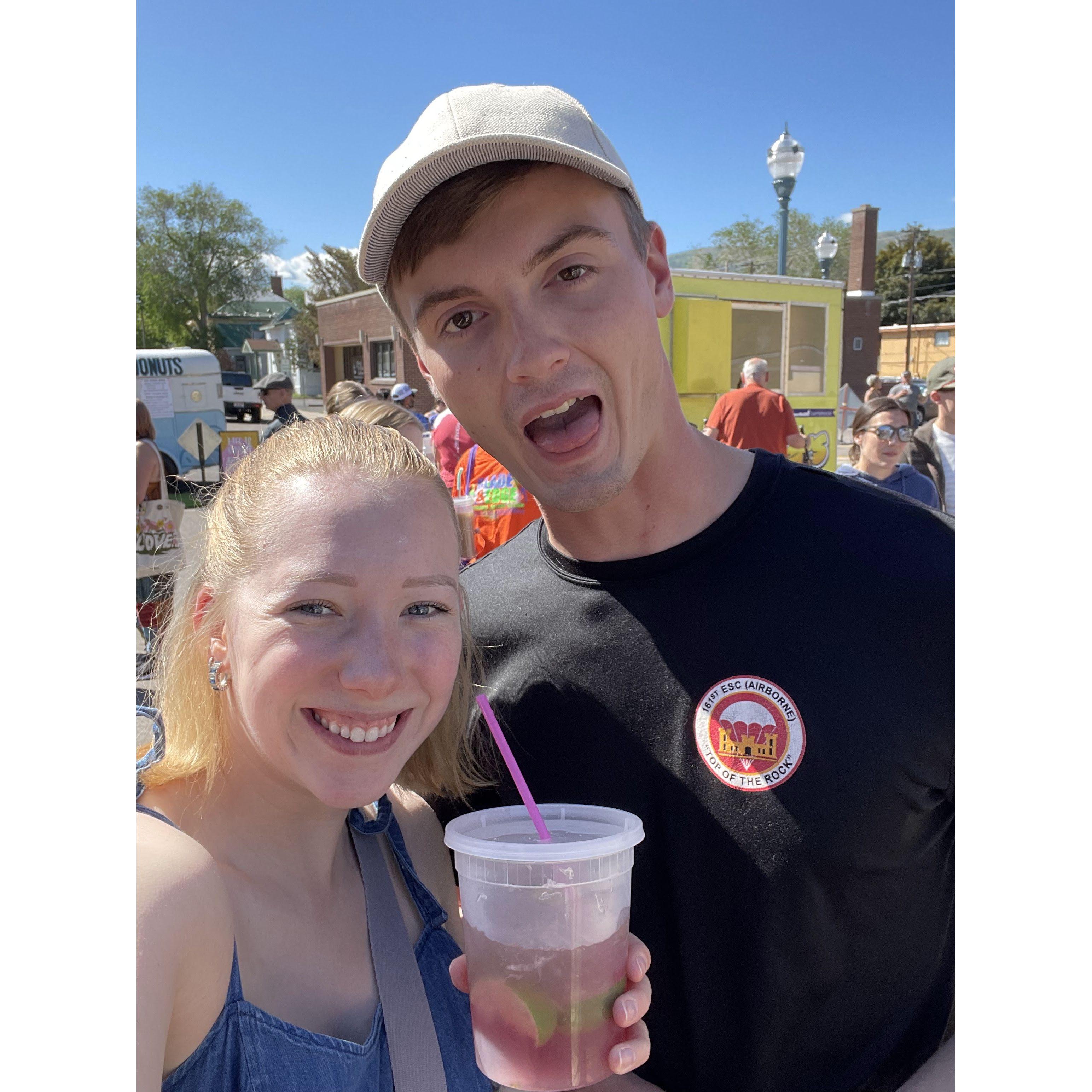 We love going to the Pocatello farmer's market! We got strawberry plants, but unfortunately, they died without producing a single strawberry