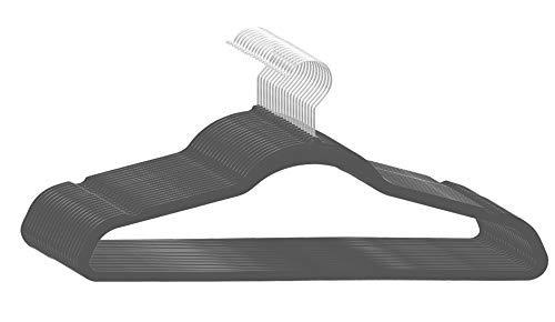 Home Expressions Premium 20 Pack - Ultra Thin No Slip Velvet Suit Swivel Hangers - 21" Extra Wide Strong Velvet Hangers - Space Saving Clothes Hangers - 21x0.2x10 inches(Grey)