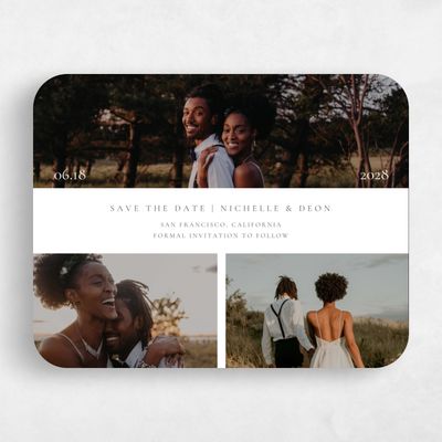 Green Rounded Wedding Save the Date - Brantley Photo