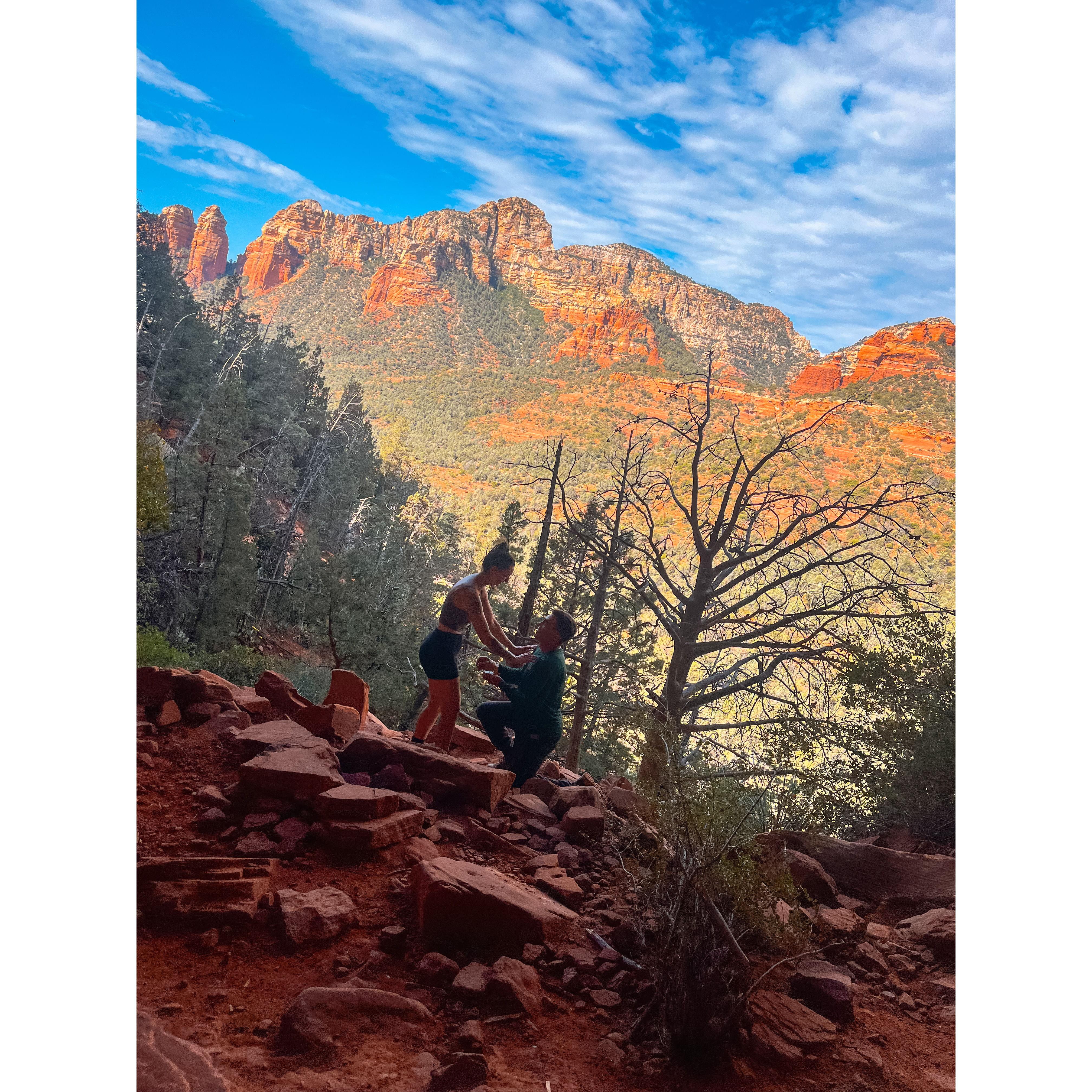 Vinnie proposing in Sedona