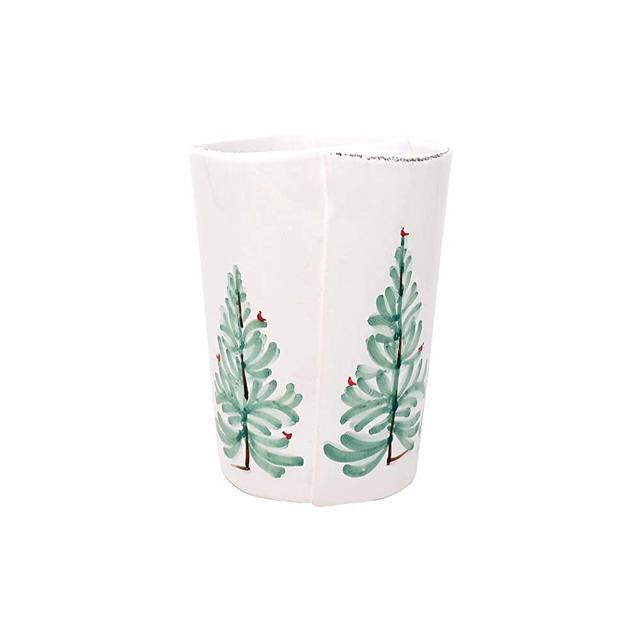 Vietri Lastra Holiday Utensil Holder - Handmade Italian Stoneware Kitchen Accessory