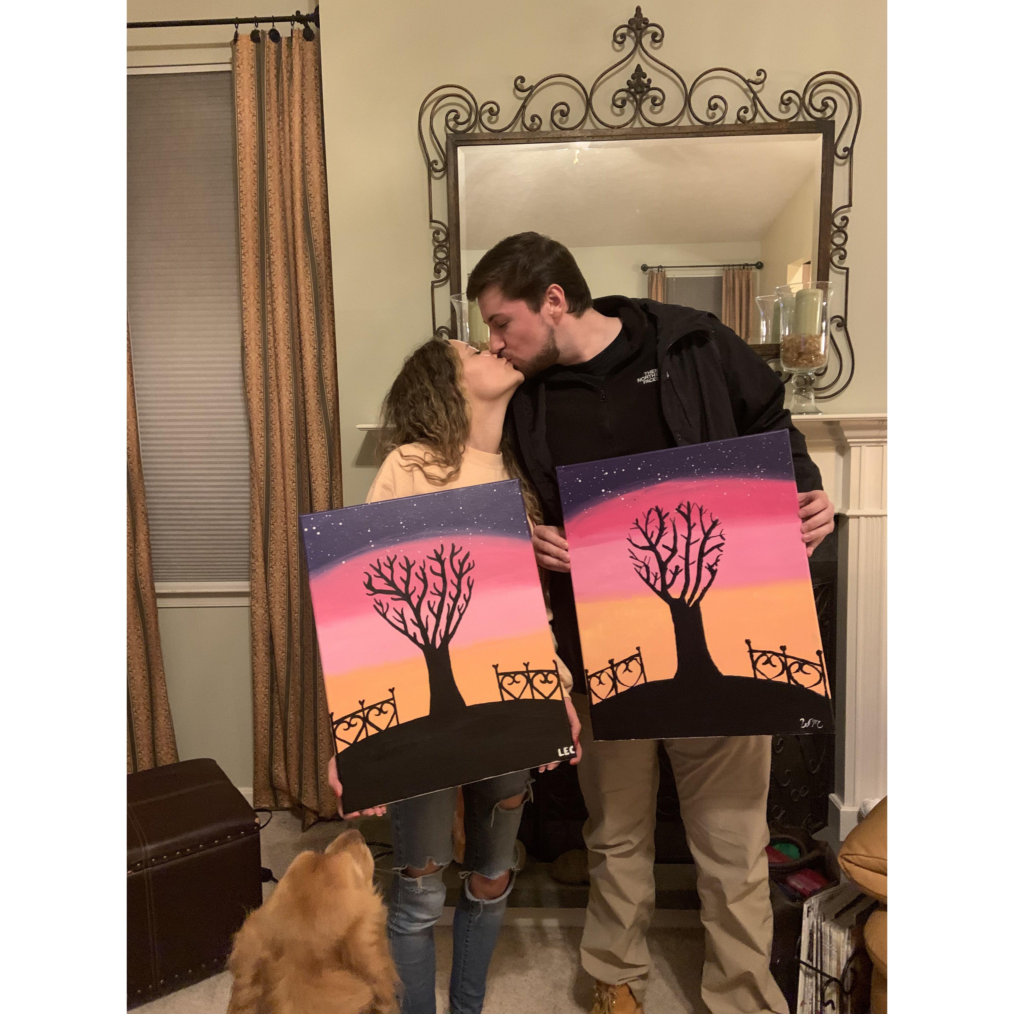 Painting classes! Who's turned out better?