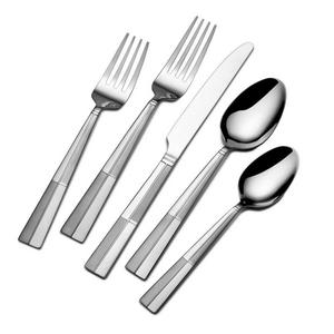 Syratech Domestic - International Silver Arabesque Frost Stainless Steel Flatware, 20-Piece Set, Service for 4