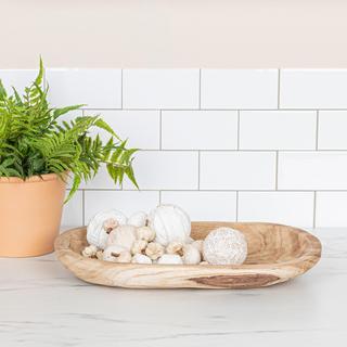 Hand-Carved Paulownia Wood Bowl