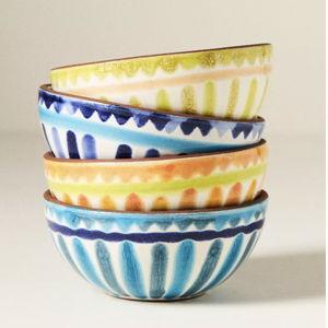 The Mediterranean Dish Glazed Terracotta Nut Bowls, assorted Set of 4