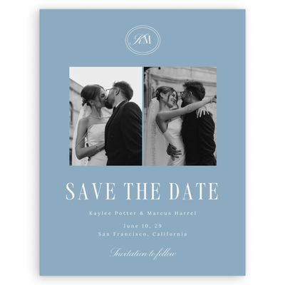 Dusty Blue Wedding Digital Save the Date - Mahogany Photo
