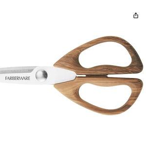 Farberware 5221282 All Purpose Shear, Pecan Wood Handles 8.2 x 3.5 x 0.5 inches