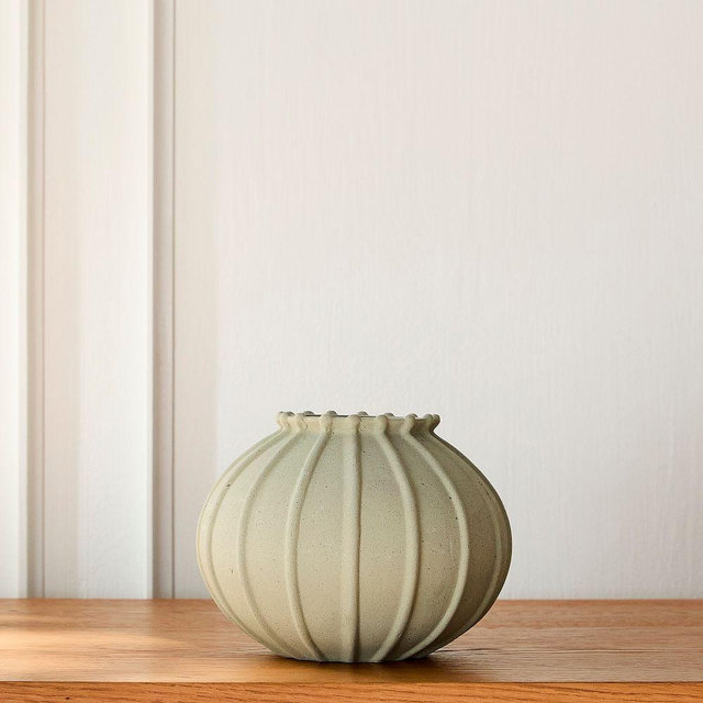 Pierce & Ward Ceramic Vase, Pale Blue, 7 Inches
