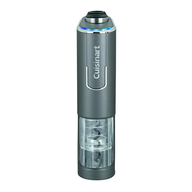 Cuisinart RWO-100 EvolutionX Cordless 4-in-1 Rechargeable Wine Bottle Opener, 1.96"(L) x 3.5"(W) x 8.14"(H), Gray/Black