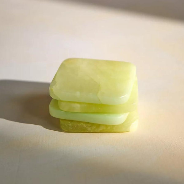 Dyed Alabaster Square Coasters, Set of 4