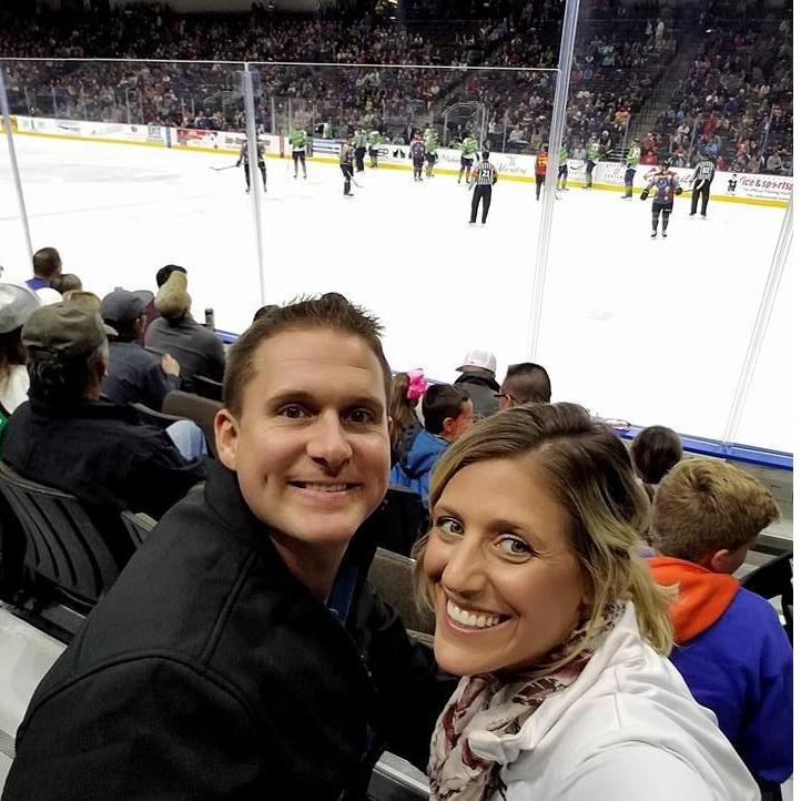 At our local semi-pro hockey team game! Go Iceman!
