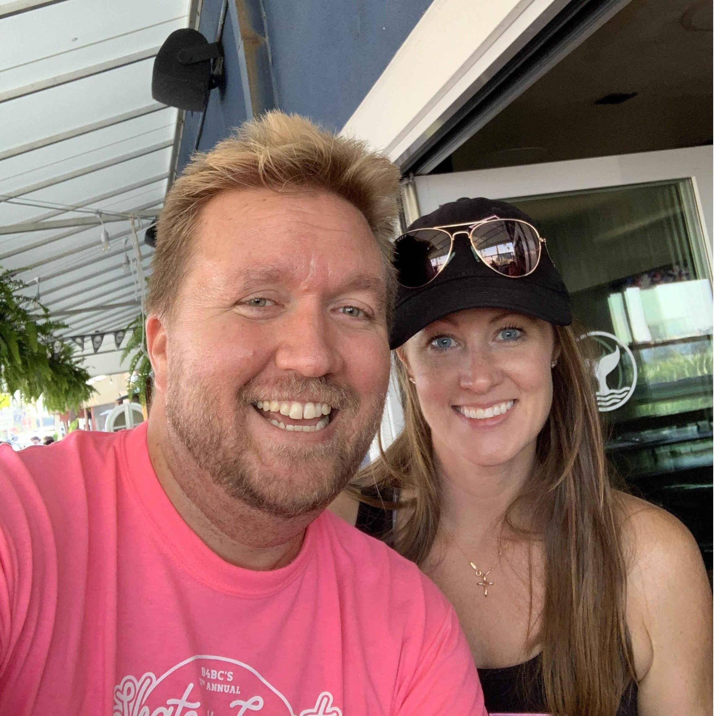 Our first picture together!!! (biking/boarding from Santa Monica to Redondo for "Boarding for Breast Cancer...")